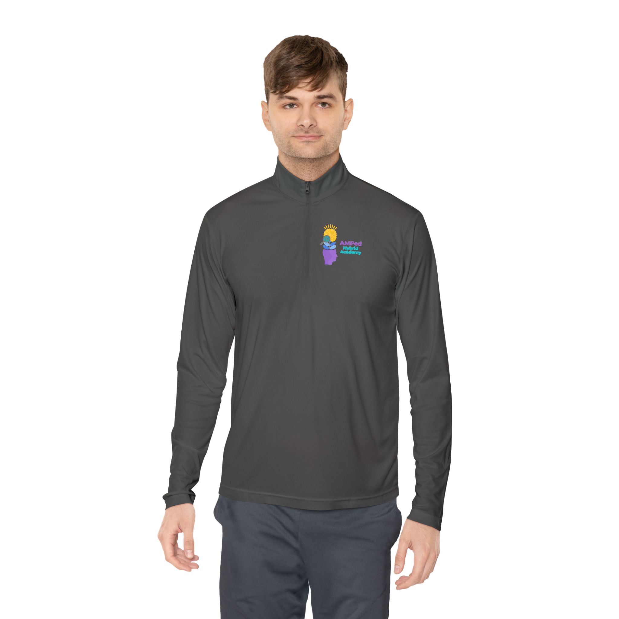 AMPed Hybrid Academy - Cozy Unisex Quarter-Zip Pullover - Image 8
