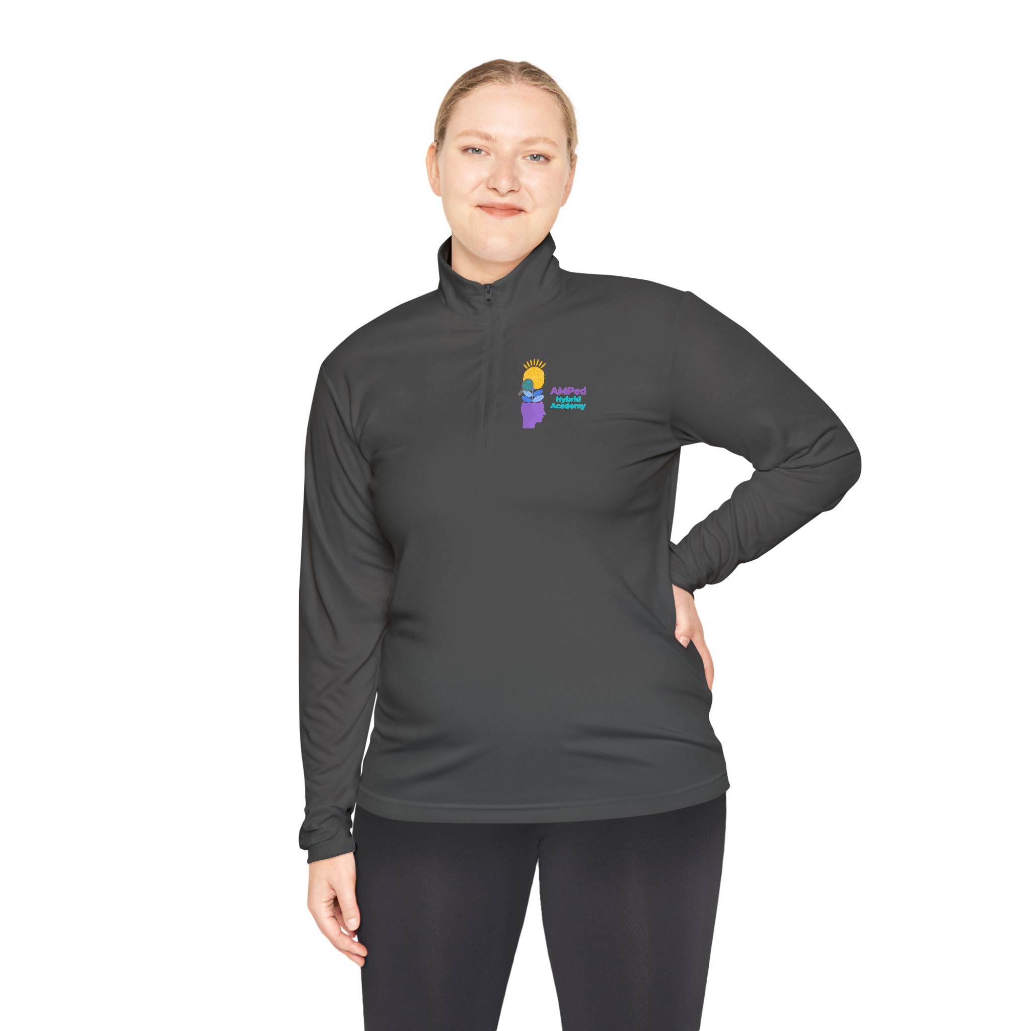 AMPed Hybrid Academy - Cozy Unisex Quarter-Zip Pullover - Image 7