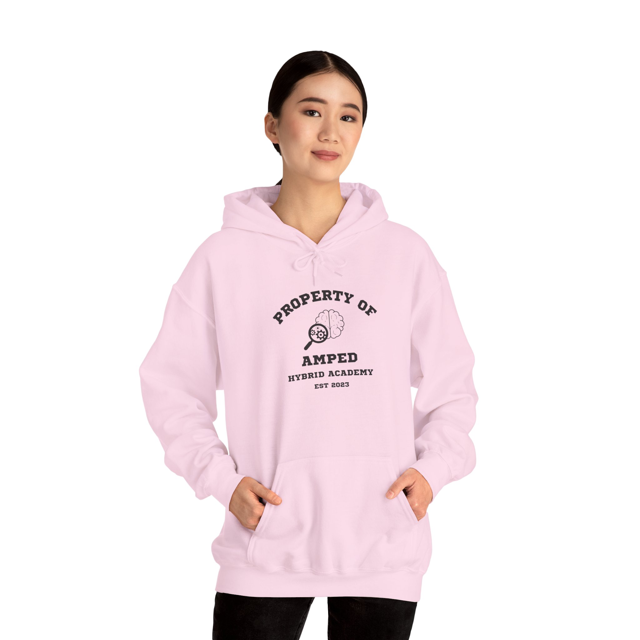 Property of AMPed Hybrid Academy Unisex Hooded Sweatshirt, Cozy Hoodie - Image 34